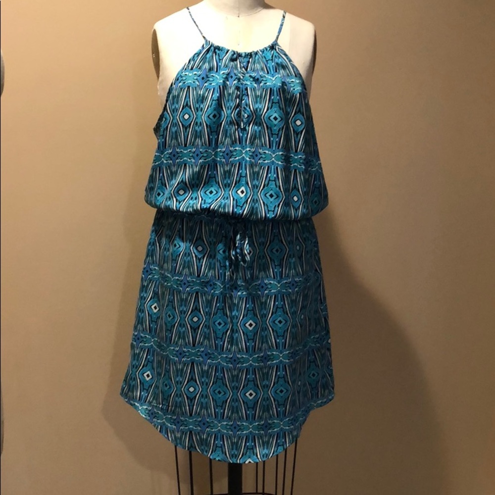 Blouson Keyhole Mini Dress